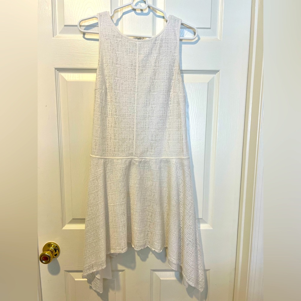 Max Studio White Sleeveless Fairycore Asymmetrical Dress Size Medium